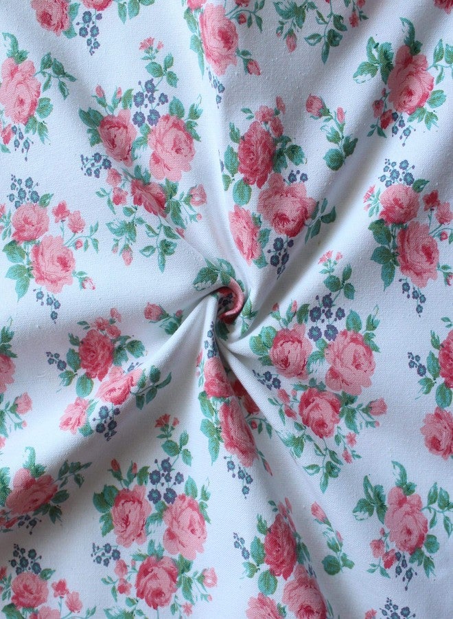 AIRWILL Cotton Floral Pattern 6 Seater Table Cloth Pack of 1 pc (Pink) - Image 2
